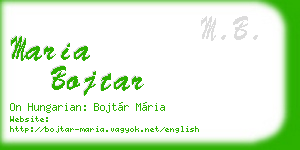 maria bojtar business card