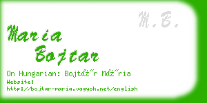 maria bojtar business card